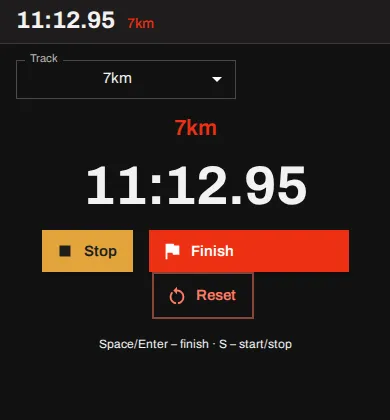 Kronodeck screenshot — On a phone — the same stopwatch, in a volunteer’s hand.